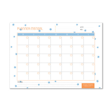 Bloco Planner Mensal Estrela – 1 Ano e Meio